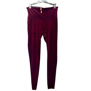 SPANX Women’s Velvet Leggings in Rich burgundy Size Large